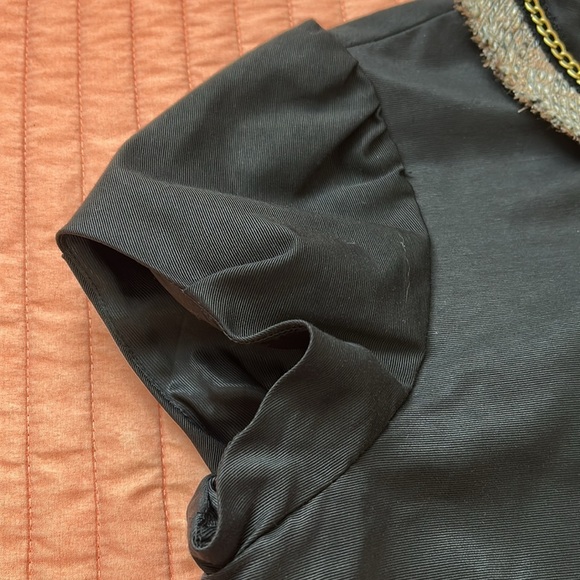 BCBG MaxAzria Jacket Chain Tweed Trim Ballon Hem and Cap Sleeve size Large - Picture 10 of 15